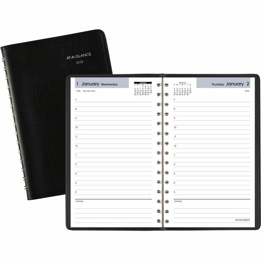 AT-A-GLANCE 2026 Appointment Book Planner, Daily, 5" x 8", Small, Hourly, DayMinder, Black (SK440026)