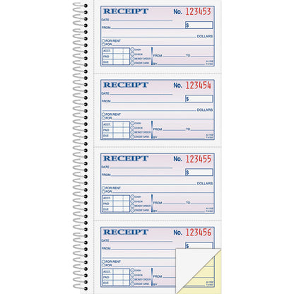 Adams Spiral Money Rent Receipt Books, 2 Part, 5-1/4" x 11", 1 each