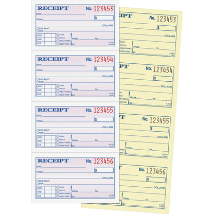 Adams Spiral Money Rent Receipt Books, 2 Part, 5-1/4" x 11", 1 each