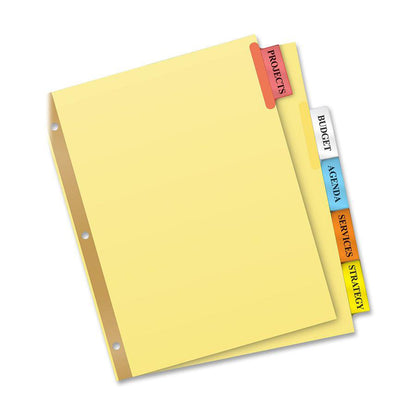 Avery 5-Tab Binder Dividers, Insertable Multicolor Big Tabs, 6 Sets (11109)
