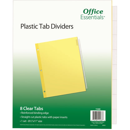 Avery Office Essentials Insertable Dividers, 8-Tab, Letter Size, Buff Paper with Clear Tabs (11468)