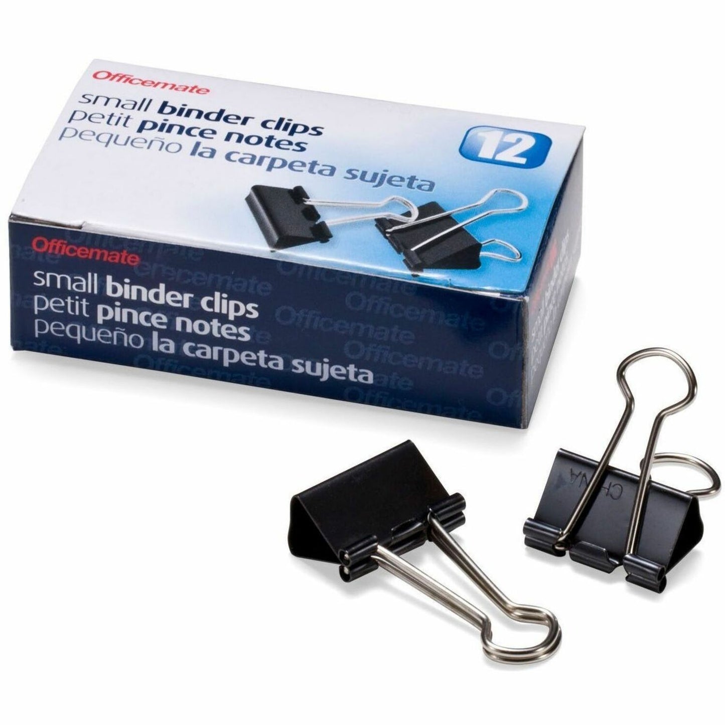 Officemate 99020 Small Binder Clips, Black, 12/Pack