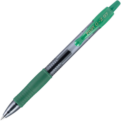 Pilot, G2 Premium Gel Roller Pens, Fine Point 0.7 mm, Green, Pack of 12