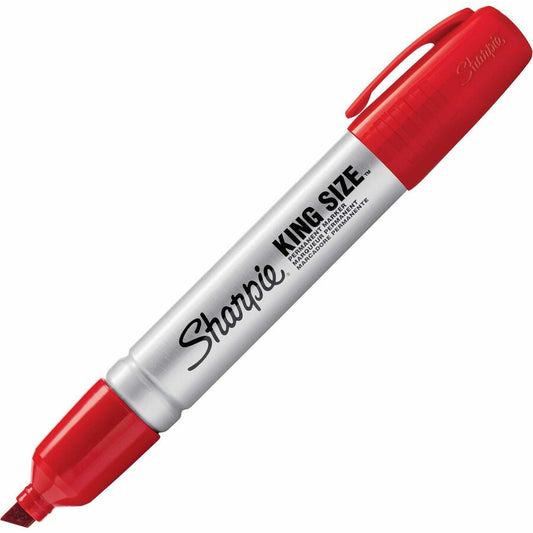 Sharpie King Size Permanent Markers, Chisel Tip, Red, 3 Pack (15002)