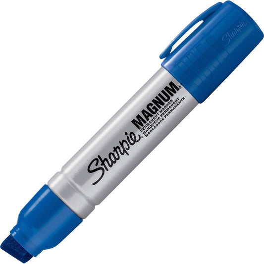 Sharpie Magnum Permanent Marker – Jumbo Chisel Tip, Blue Ink (44003)