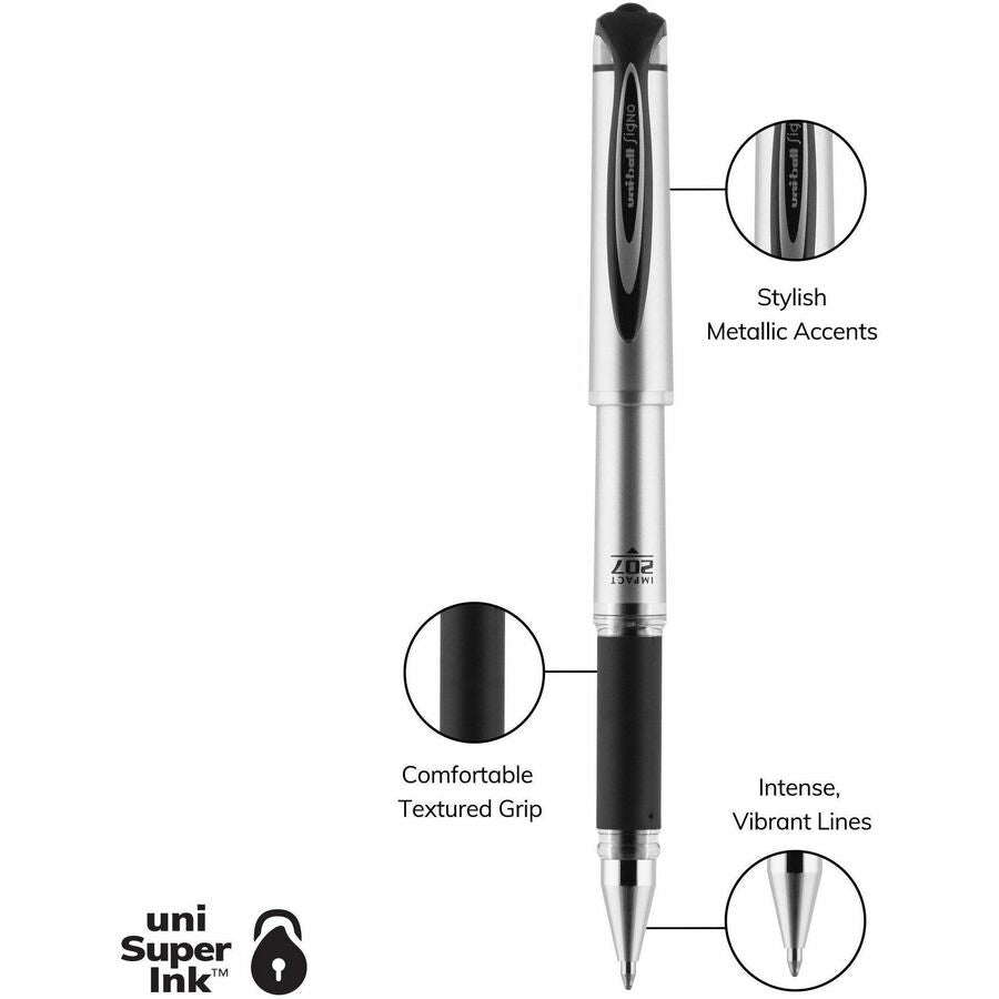 uni-ball™ 207 Impact Gel Pen – Bold Point 1.0mm, Black Ink,