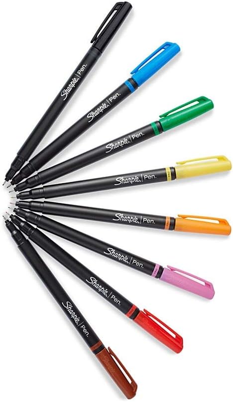 Sharpie® Pens, Fine Point, Assorted Ink Colors, Pack Of 8