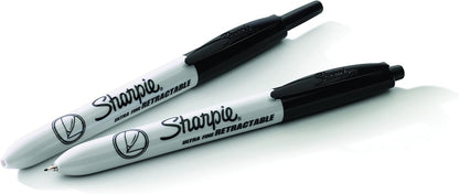 Sharpie 1735790 Retractable Permanent Markers, Ultra Fine Point, Black, 3pk