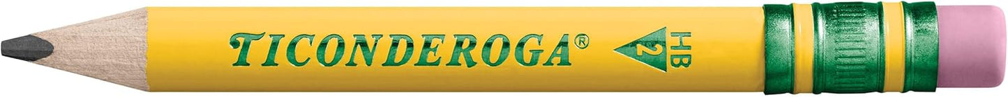 Ticonderoga My First Short Pencils, Triangular Grip, Yellow, 12 Pack (X330120001)