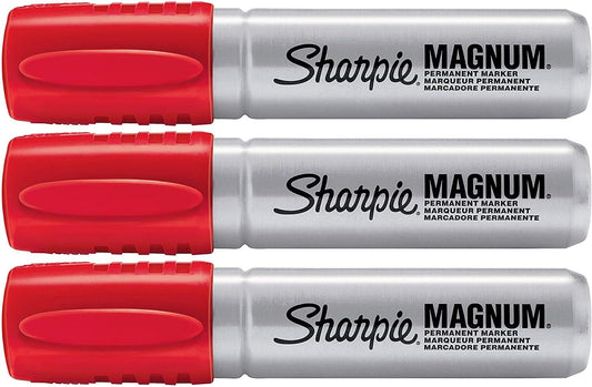 Sharpie Magnum Oversized Red Permanent Marker Chisel Tip 3-Pack (SAN44002 )