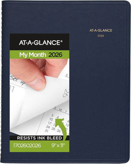 AT-A-GLANCE 2026 Planner, Monthly, 9" x 11", Large, Navy (702602026)