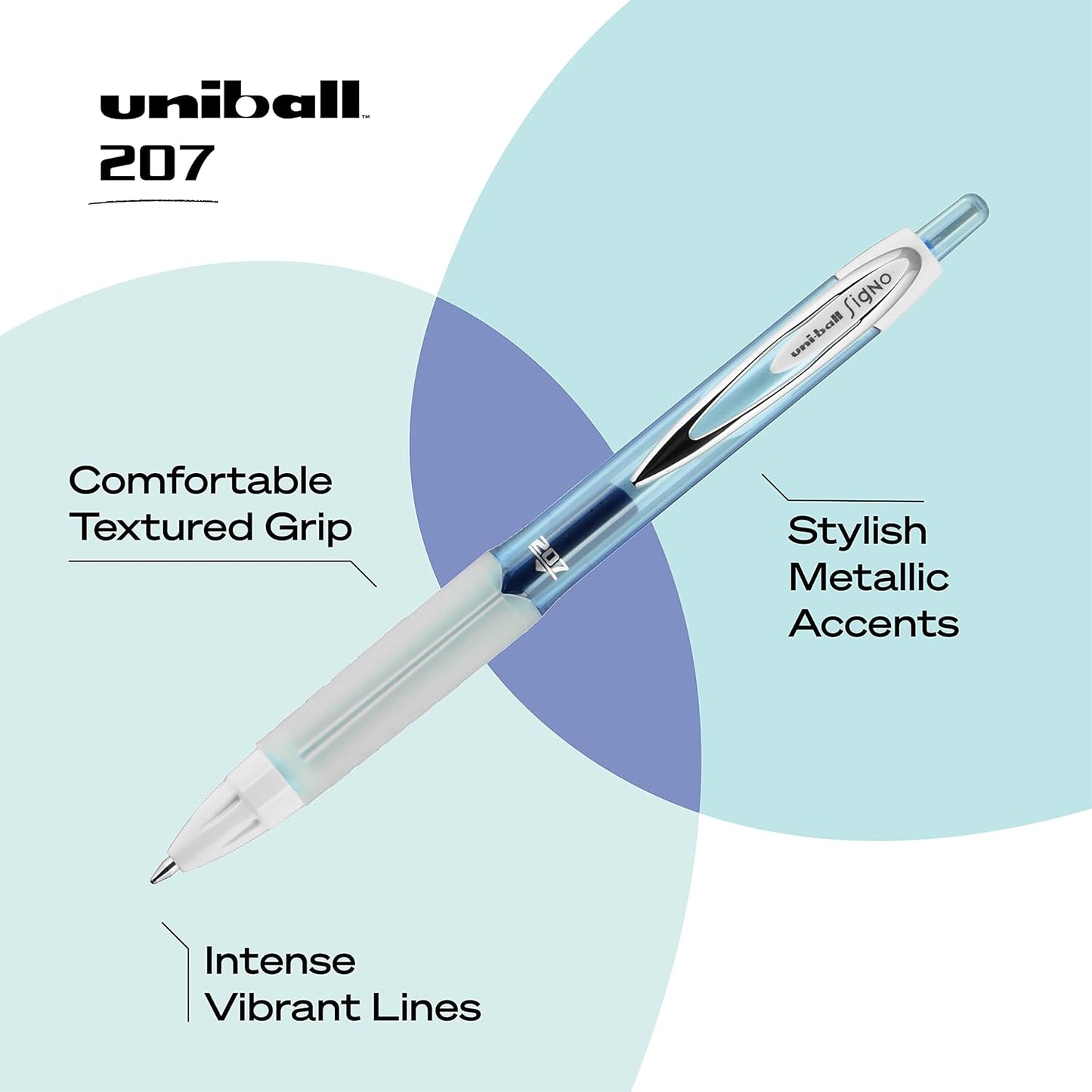 uni-ball 207 Fashion Retractable Gel Pens, 0.7mm, Assorted Ink, 8-Pack (1739929)