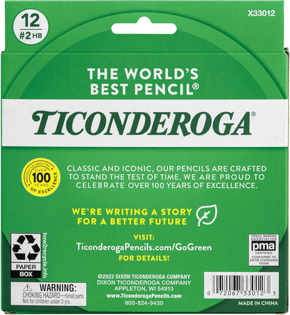 Ticonderoga My First Short Pencils, Triangular Grip, Yellow, 12 Pack (X330120001)